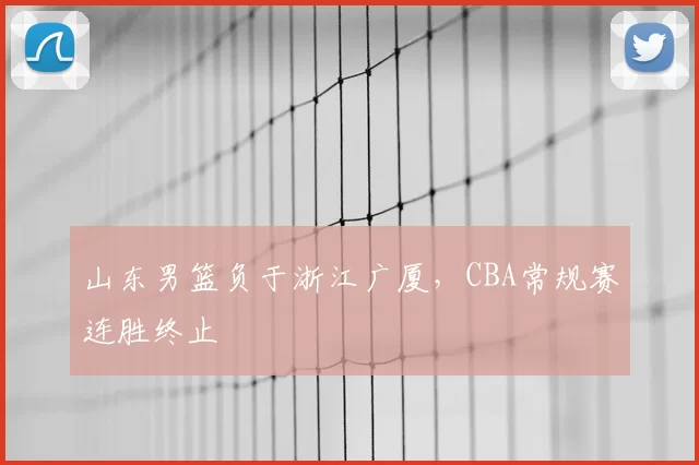 山东男篮负于浙江广厦，CBA常规赛连胜终止