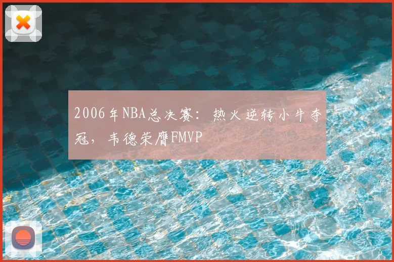 2006年NBA总决赛：热火逆转小牛夺冠，韦德荣膺FMVP